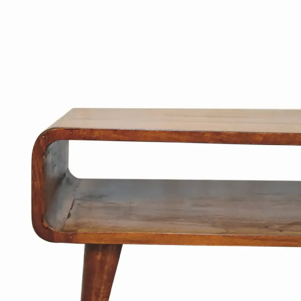 TV stands - Artisan Furniture Solid Wood Open Chestnut Media Unit, Open Slot, Dark Brown - ARTISAN FURNITURE