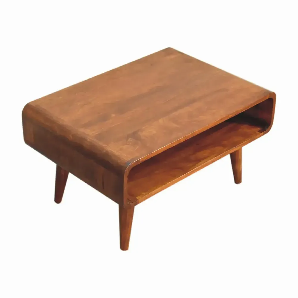 TV stands - Artisan Furniture Solid Wood Open Chestnut Media Unit, Open Slot, Dark Brown - ARTISAN FURNITURE