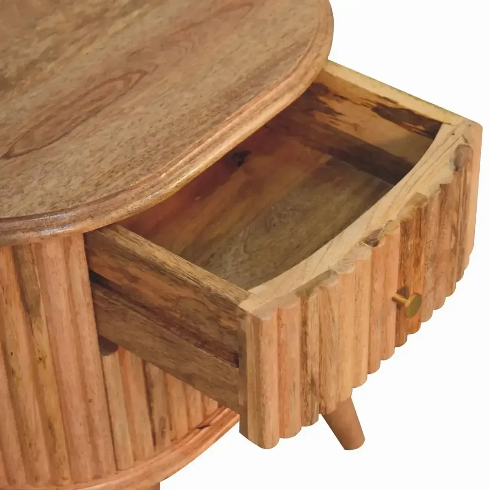 Tables de nuit - Artisan Furniture en bois massif Soba Nordique Table de chevet, 2 Tiroirs, Beige - ARTISAN FURNITURE