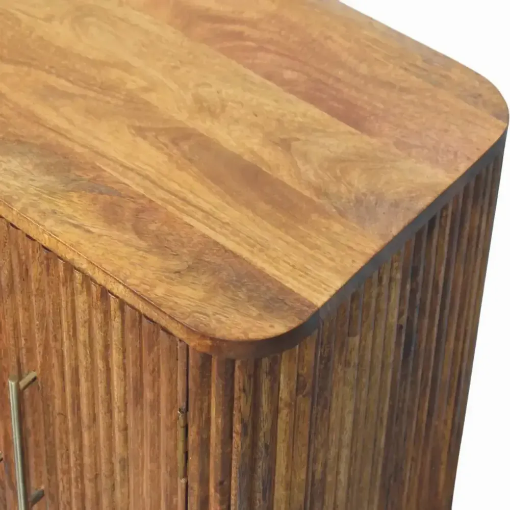 Buffets - Artisan Furniture en bois massif Solis Fluted Mini Buffet, 2 Portes, 2 Étagères, Marron - ARTISAN FURNITURE