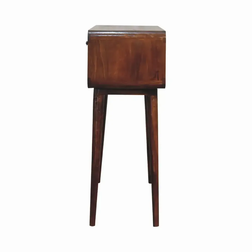 Console table - Artisan Furniture Solid Wood Sonata Chestnut Console Table, 2 Drawers and Open Slot, Dark Brown - ARTISAN FURNITURE