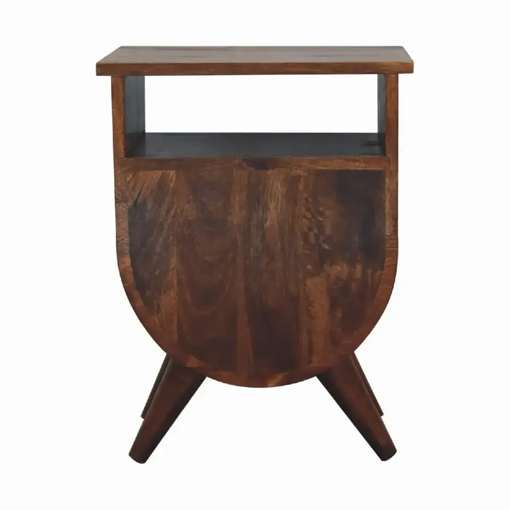 Tables de nuit - Artisan Furniture en bois massif Split Commodenut Table de chevet, 2 Tiroirs, 1 Niche ouverte, Marron Foncé - ARTISAN FURNITURE