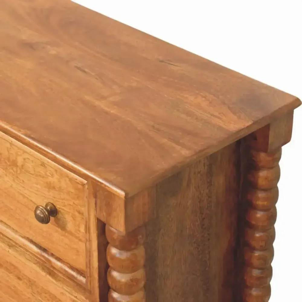 Chests of drawers - Artisan Furniture Solid Wood Spindle Chest, 3 Drawers, Brown - ARTISAN FURNITURE