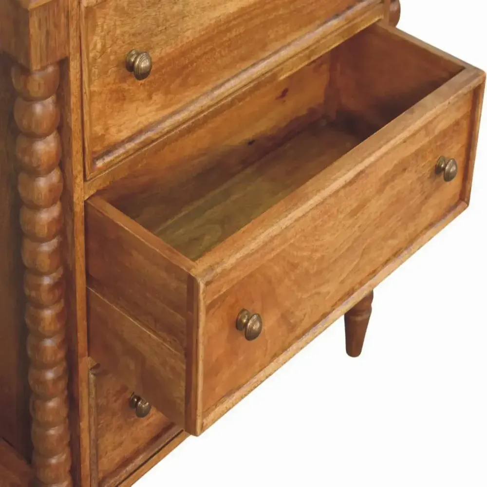 Chests of drawers - Artisan Furniture Solid Wood Spindle Chest, 3 Drawers, Brown - ARTISAN FURNITURE