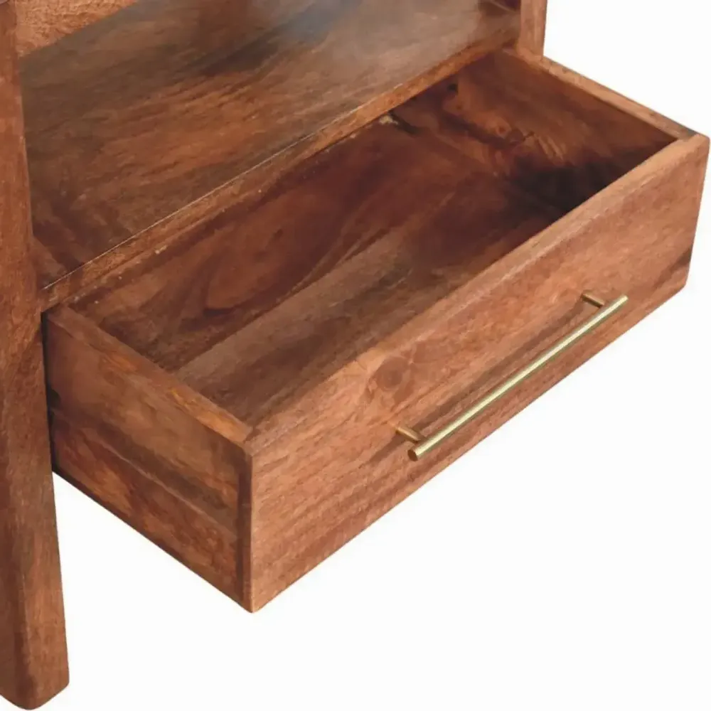 Tables de nuit - Artisan Furniture en bois massif The Caldera Table de chevet Stet, 1 Tiroir, 1 Niche ouverte, Marron - ARTISAN FURNITURE