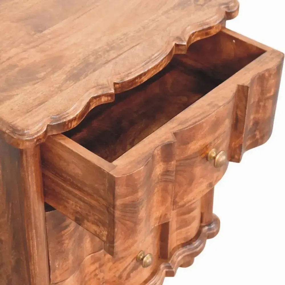 Tables de nuit - Artisan Furniture en bois massif Valence Table de chevet, 3 Tiroirs, Marron - ARTISAN FURNITURE