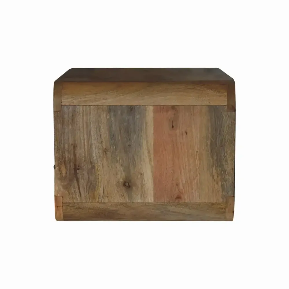 Night tables - Artisan Furniture Solid Wood Large Oak-ish Curve Floating Nightstand, 1 Drawer and Open Slot, Beige - ARTISAN FURNITURE