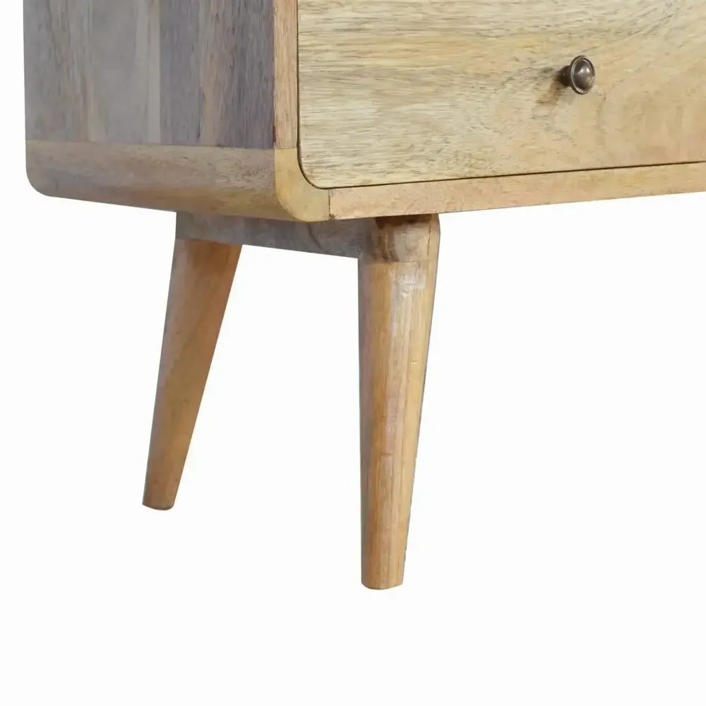 Meubles TV - Artisan Furniture Meuble TV Courbe Oak-ish, 2 Tiroirs et Fente Ouverte, Beige - ARTISAN FURNITURE