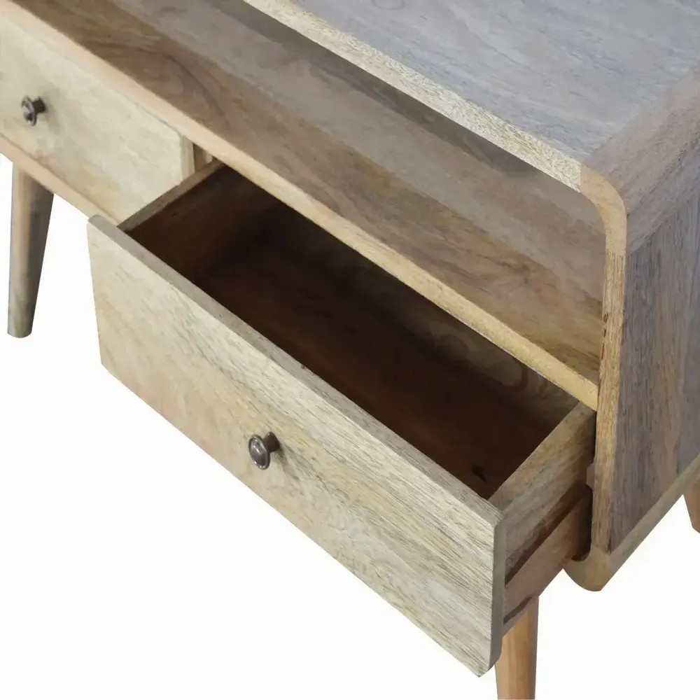 Meubles TV - Artisan Furniture Meuble TV Courbe Oak-ish, 2 Tiroirs et Fente Ouverte, Beige - ARTISAN FURNITURE