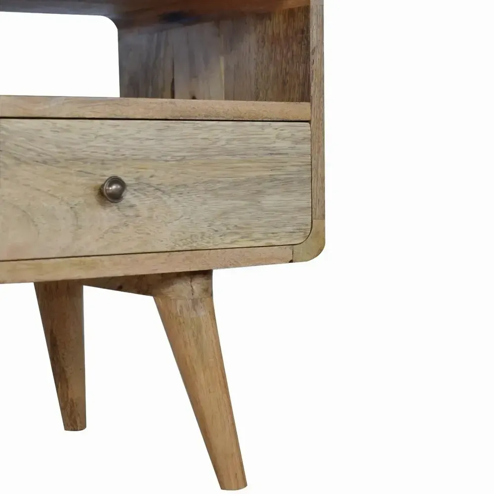 Meubles TV - Artisan Furniture Meuble TV Courbe Oak-ish, 2 Tiroirs et Fente Ouverte, Beige - ARTISAN FURNITURE