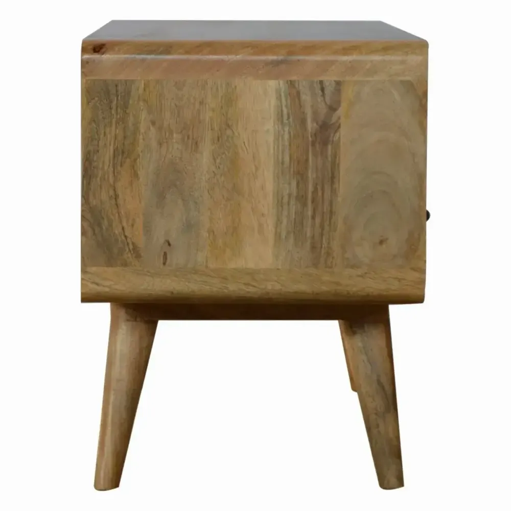 Meubles TV - Artisan Furniture Meuble TV Courbe Oak-ish, 2 Tiroirs et Fente Ouverte, Beige - ARTISAN FURNITURE