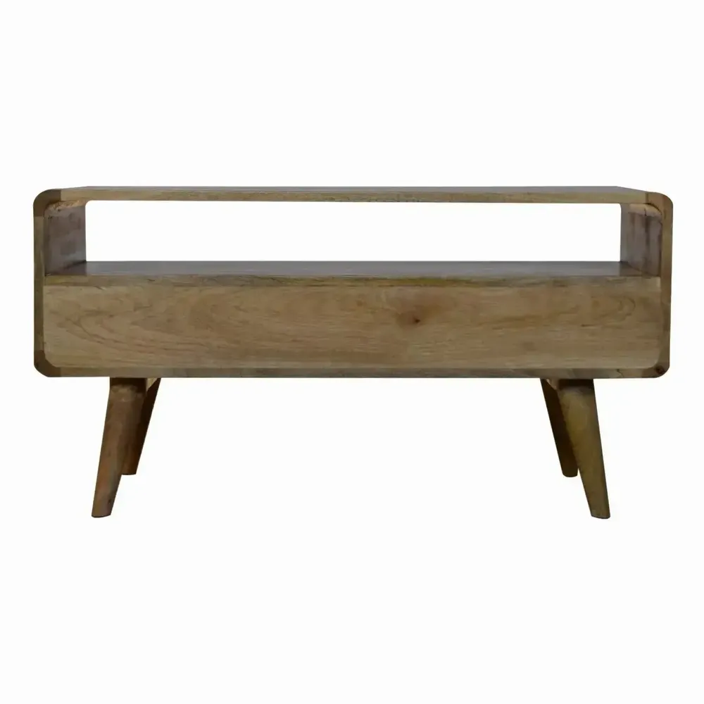 Meubles TV - Artisan Furniture Meuble TV Courbe Oak-ish, 2 Tiroirs et Fente Ouverte, Beige - ARTISAN FURNITURE
