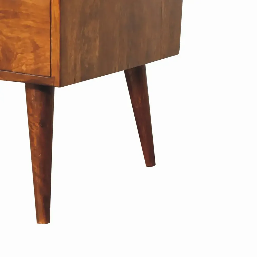 Meubles TV - Artisan Furniture Meuble TV surélevé en Châtaignier, 4 Tiroirs et Fente Ouverte, Marron Foncé - ARTISAN FURNITURE