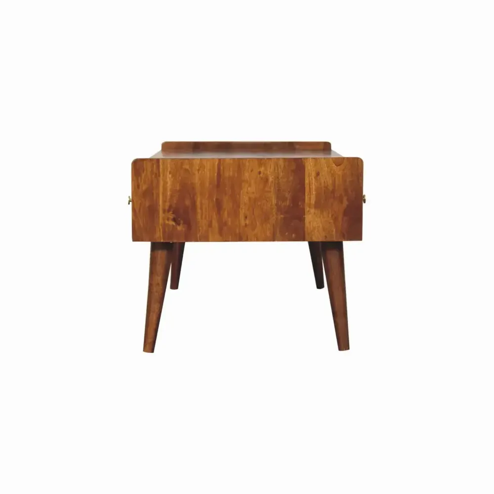 Meubles TV - Artisan Furniture Meuble TV surélevé en Châtaignier, 4 Tiroirs et Fente Ouverte, Marron Foncé - ARTISAN FURNITURE