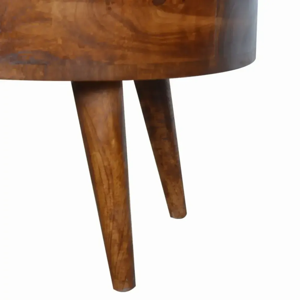 Tables basses - Artisan Furniture Table Basse Arrondie en Châtaignier, 2 Tiroirs, Marron Foncé - ARTISAN FURNITURE