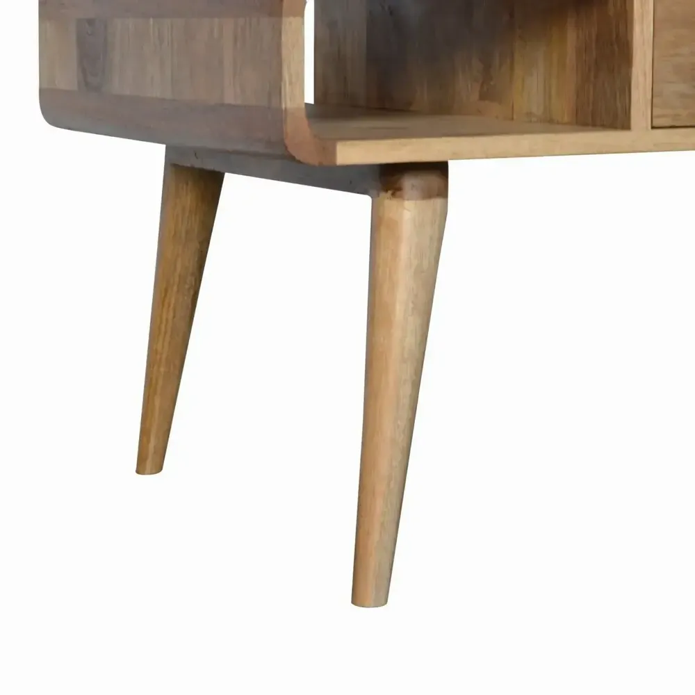 Tables basses - Artisan Furniture Table Basse Courbe Oak-ish, 2 Tiroirs et 2 Fentes Ouvertes, Marron - ARTISAN FURNITURE