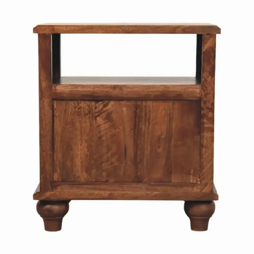 Night tables - Artisan Furniture Solid Wood 2-Drawer Nightstand with Open Shelf, Brown - ARTISAN FURNITURE