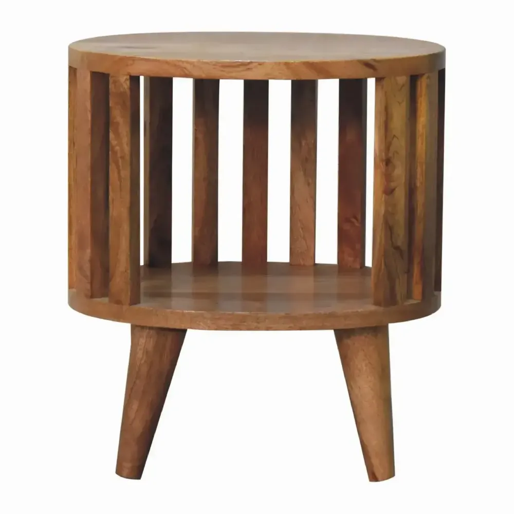 Night tables - Artisan Furniture Solid Wood Ariella Single Shelf Nightstand, Open Shelf, Beige - ARTISAN FURNITURE