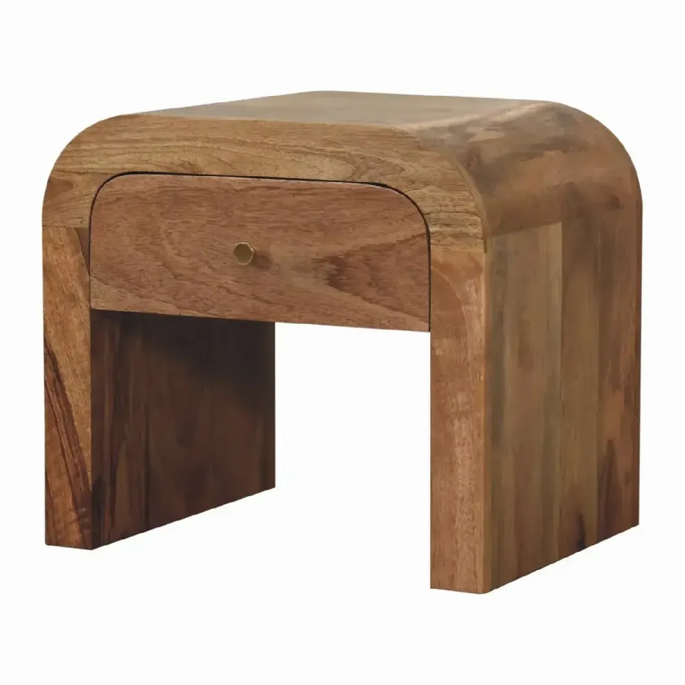Night tables - Artisan Furniture Solid Wood Darcy Nightstand, 1 Drawer, Light Brown - ARTISAN FURNITURE