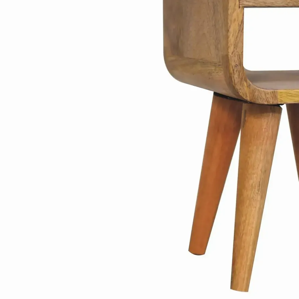 Tables de nuit - Artisan Furniture Table de Nuit Extra Mini Oak-ish Courbe Basse, 1 Tiroir et Fente Ouverte, Marron - ARTISAN FURNITURE