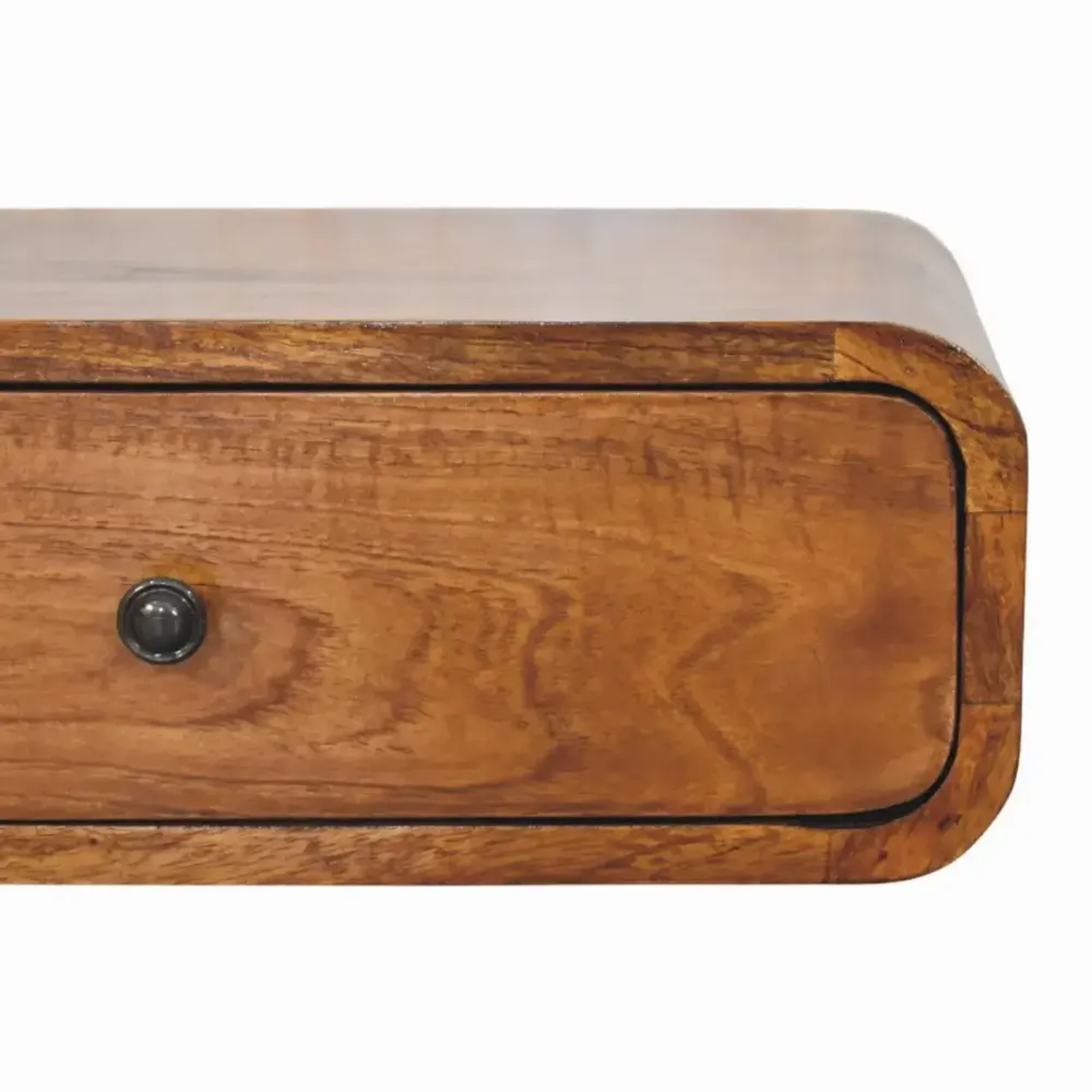 Tables de nuit - Artisan Furniture Table de Nuit Murale Avora en Châtaignier, 1 Tiroir, Marron Foncé - ARTISAN FURNITURE