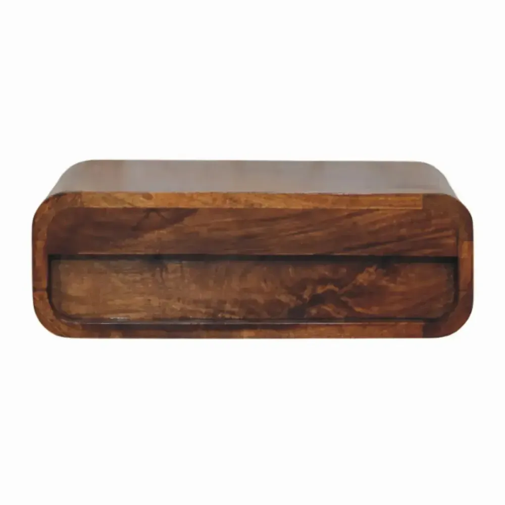 Tables de nuit - Artisan Furniture Table de Nuit Murale Avora en Châtaignier, 1 Tiroir, Marron Foncé - ARTISAN FURNITURE