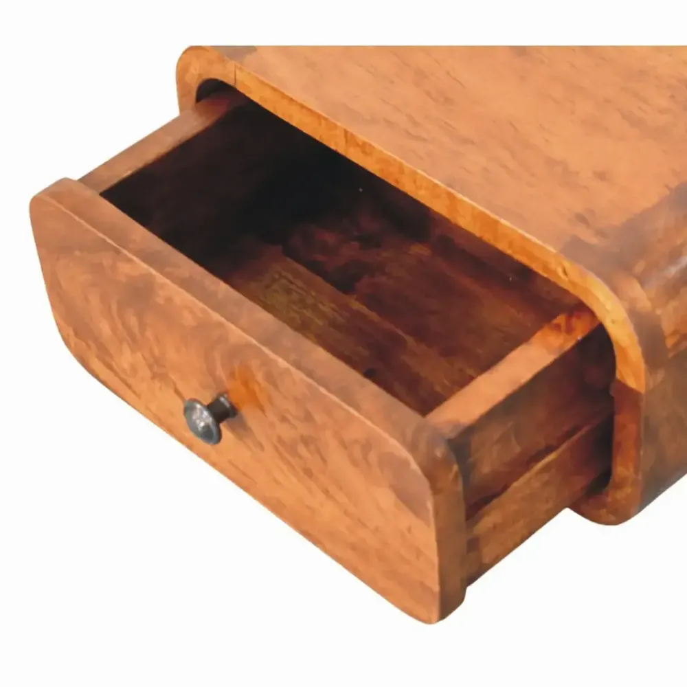 Tables de nuit - Artisan Furniture Table de Nuit Murale Avora Mini en Châtaignier, 1 Tiroir, Marron Foncé - ARTISAN FURNITURE