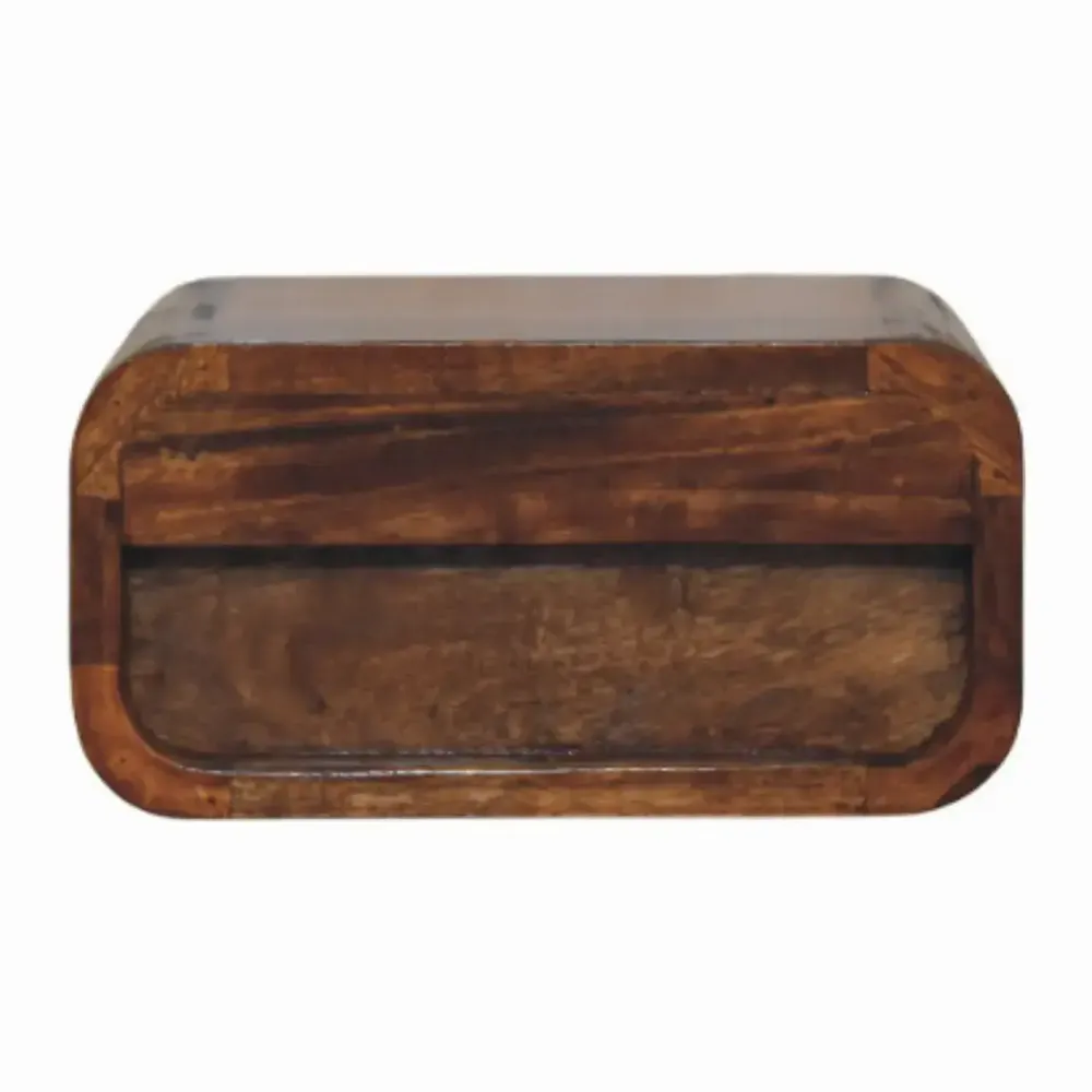 Tables de nuit - Artisan Furniture Table de Nuit Murale Avora Mini en Châtaignier, 1 Tiroir, Marron Foncé - ARTISAN FURNITURE