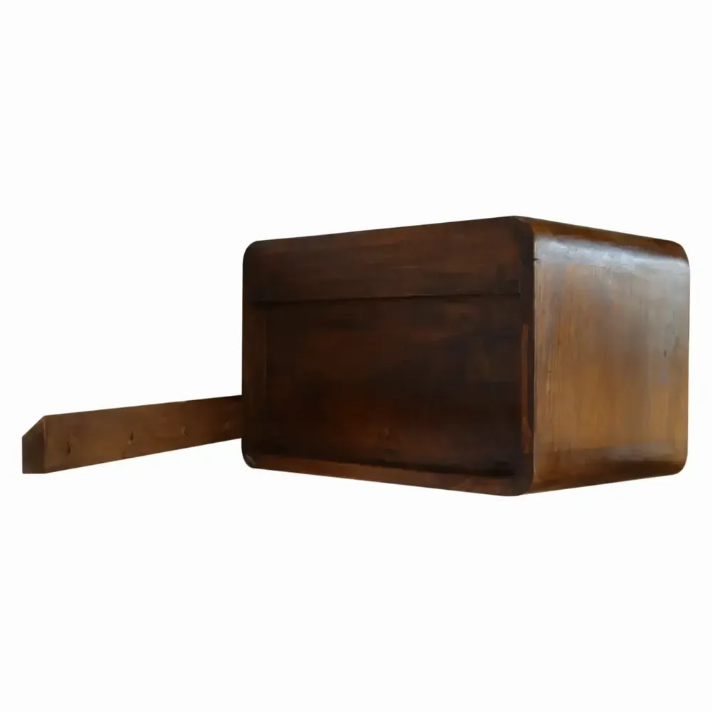 Tables de nuit - Artisan Furniture Table de Nuit Murale Courbe en Châtaignier, 2 Tiroirs, Marron Foncé - ARTISAN FURNITURE