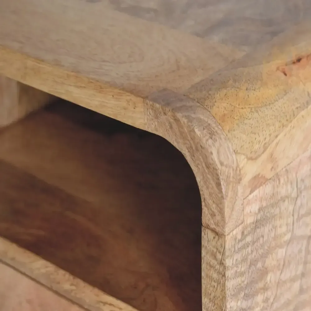 Tables de nuit - Artisan Furniture Table de Nuit Murale Extra Mini Courbe Oak-ish avec Fente Ouverte, 1 Tiroir, Marron - ARTISAN FURNITURE