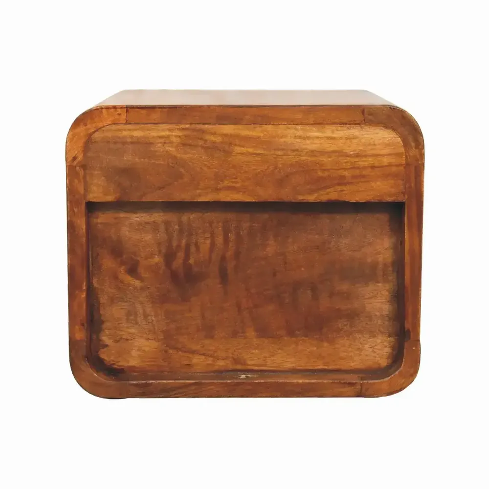 Night tables - Artisan Furniture Solid Wood Floating Mini Chestnut Nightstand, 2 Drawers, Dark Brown - ARTISAN FURNITURE