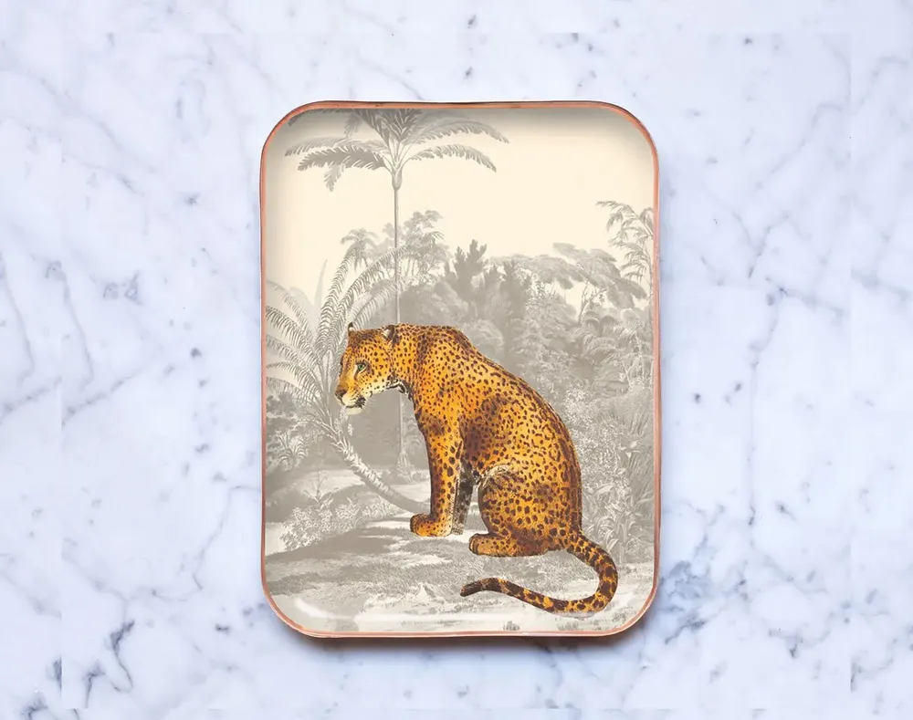 Plateaux - plateau émaillé léopard - PARADISIO IMAGINARIUM