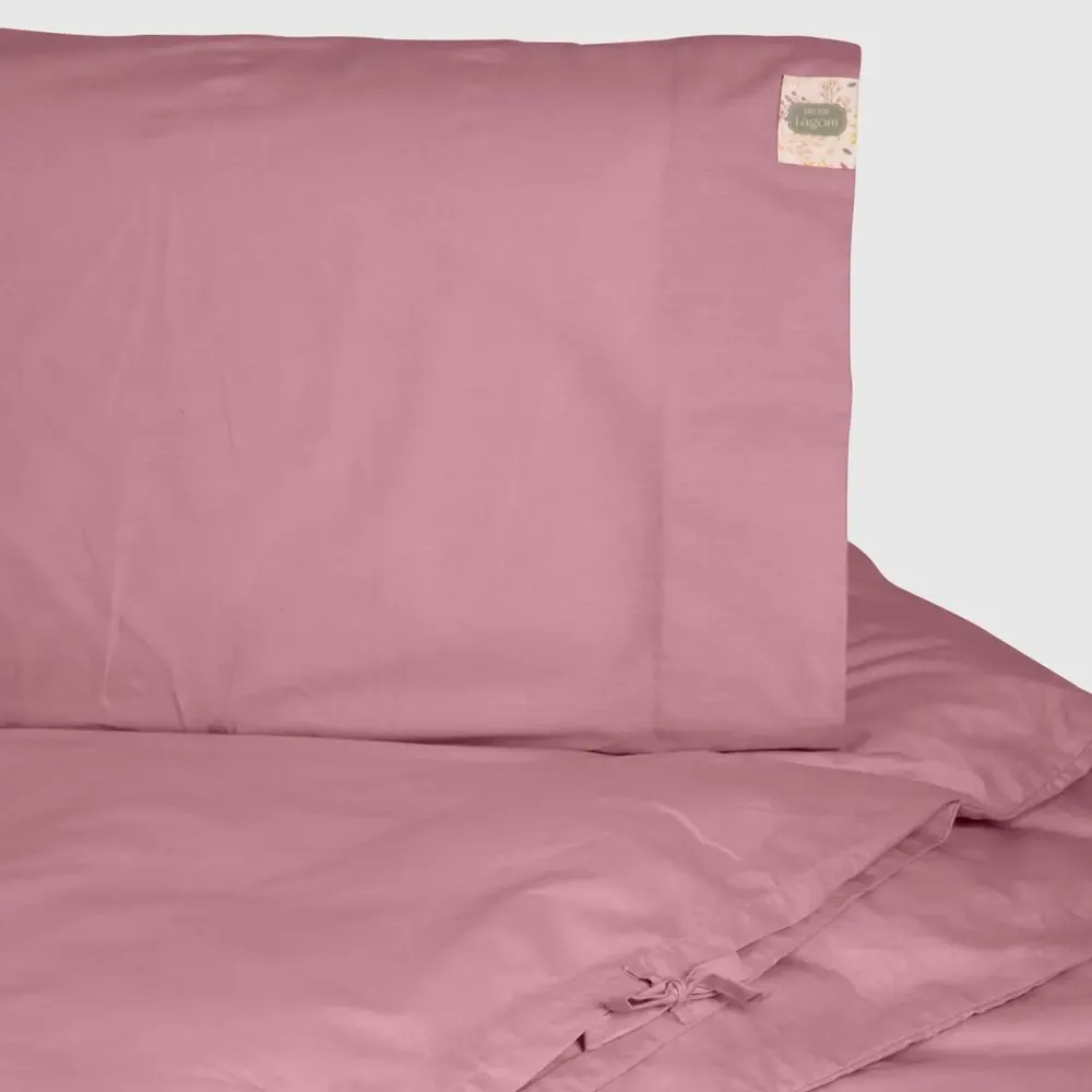 Linge de lit - Parure de lit double, 100 % coton Ranforce, Lagom, Rose - DILIOS