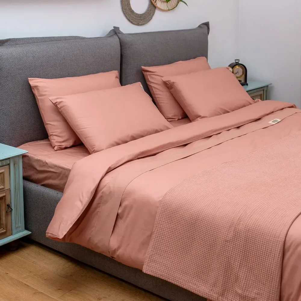 Bed linens - Single bed linen set ,100 % cotton ranforce, Peach - DILIOS