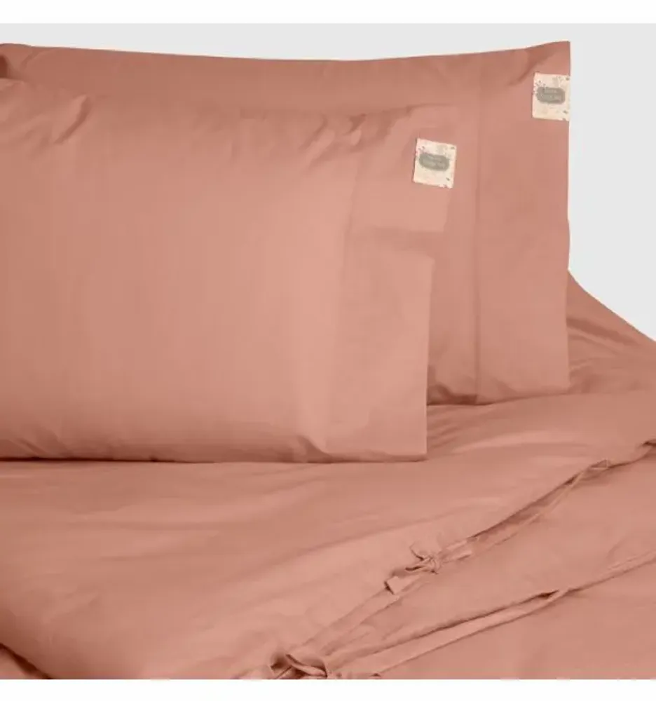 Bed linens - Double bed linen set ,100 % cotton ranforce, Peach - DILIOS