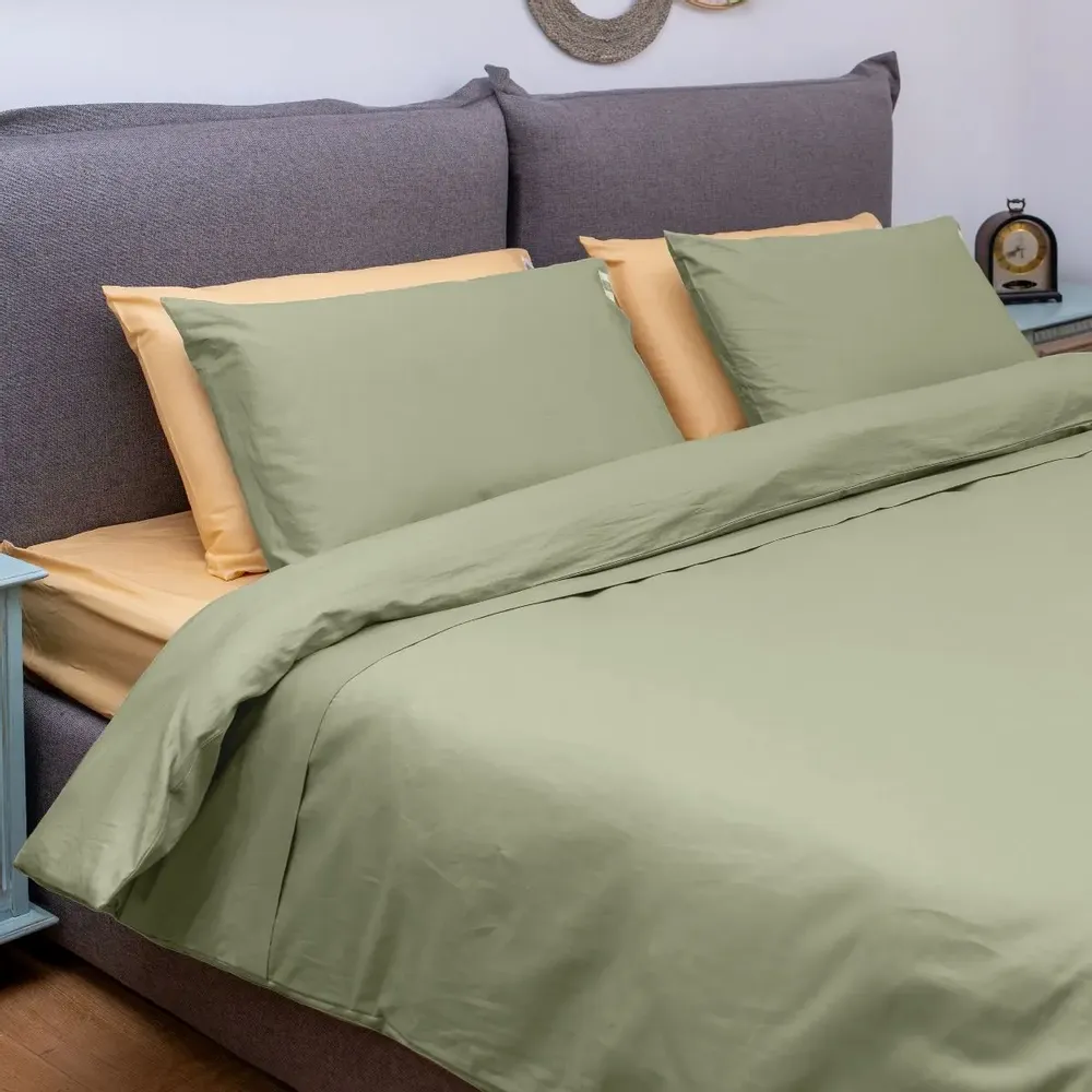 Bed linens - Single bed linen set ,100 % cotton ranforce, Green - DILIOS