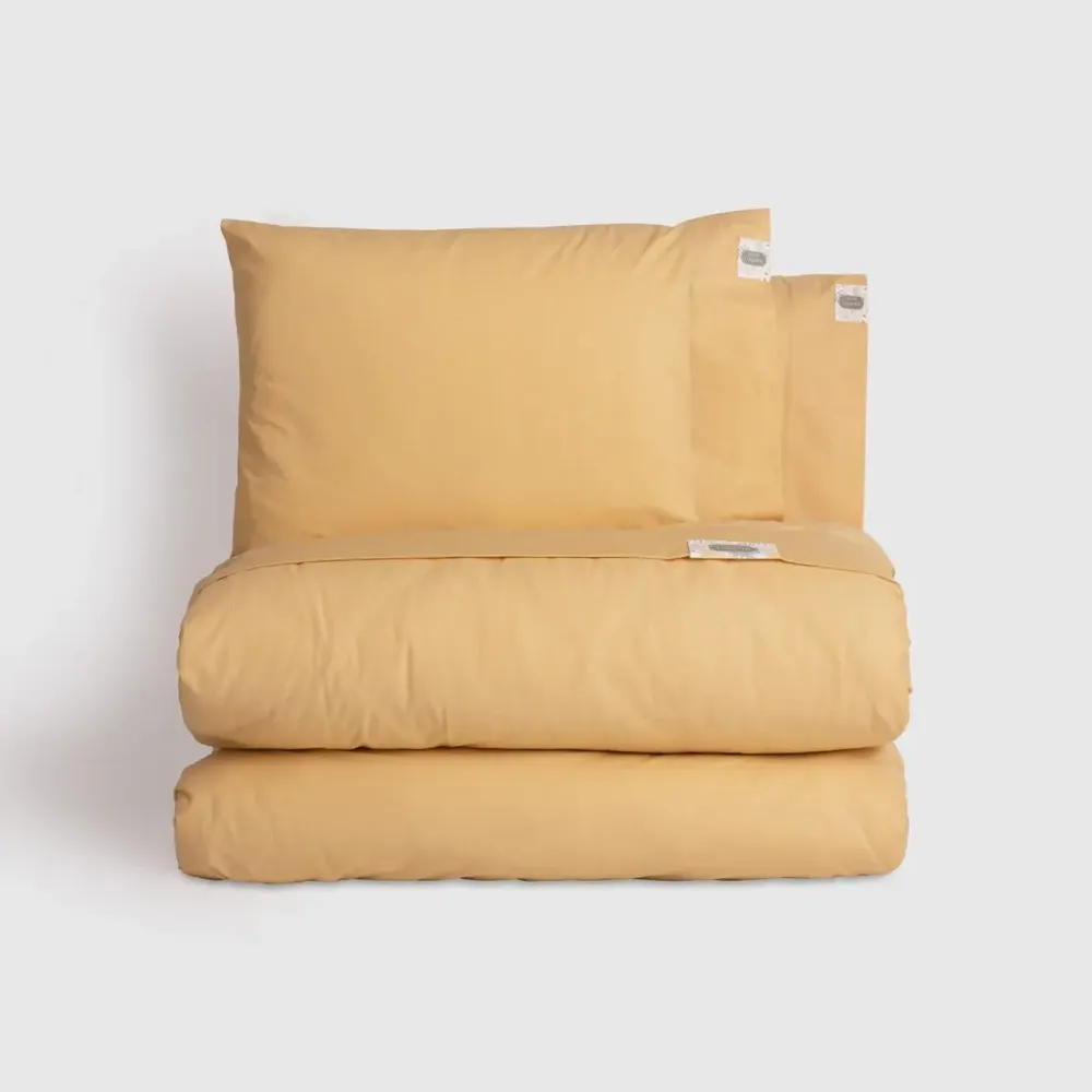 Linge de lit - Parure de lit double, 100 % coton Ranforce, Ochra - DILIOS