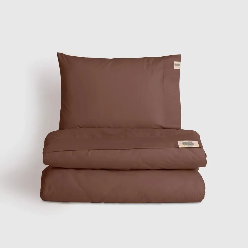 Bed linens - Single bed linen set ,100 % cotton ranforce, Brown - DILIOS
