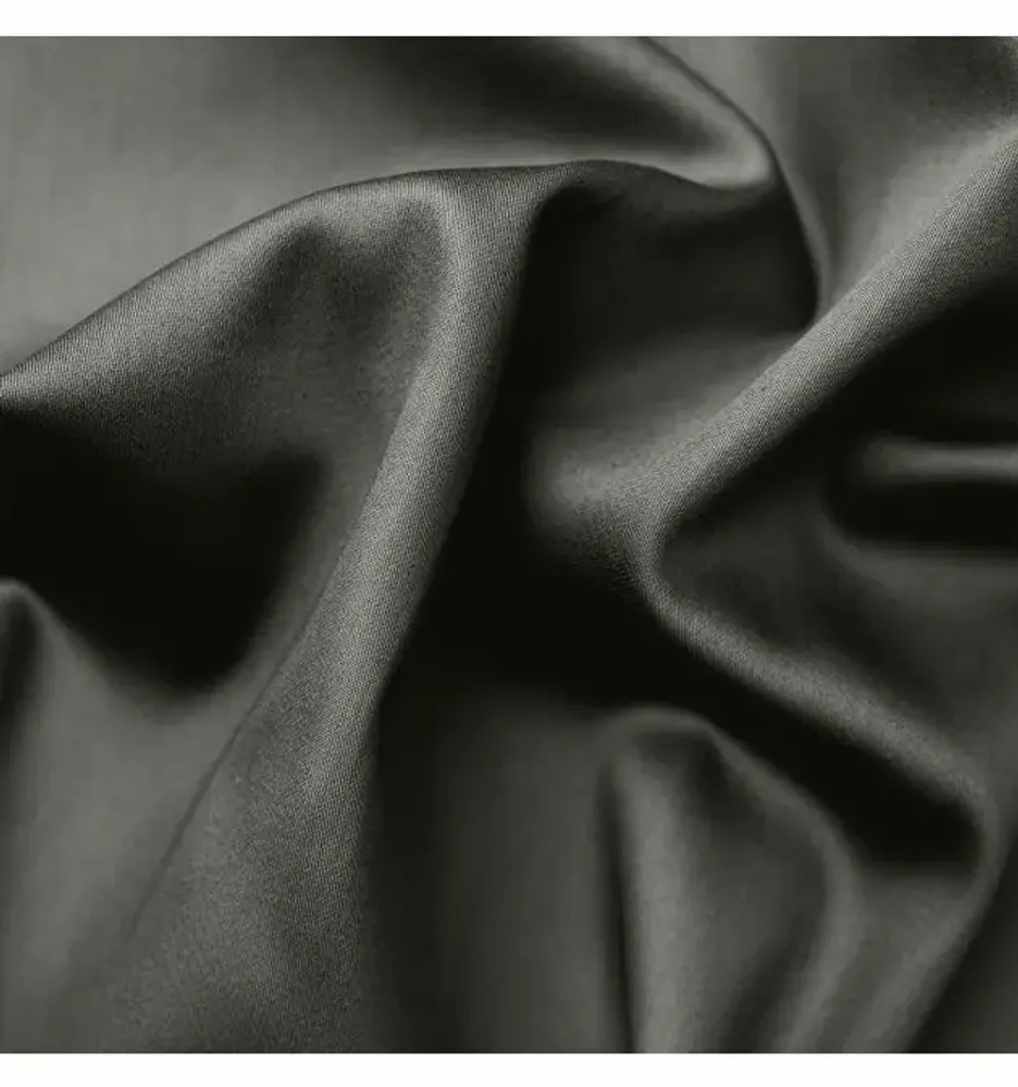 Linge de lit - Drap-housse en satin, 100x200x25, Smoky - DILIOS