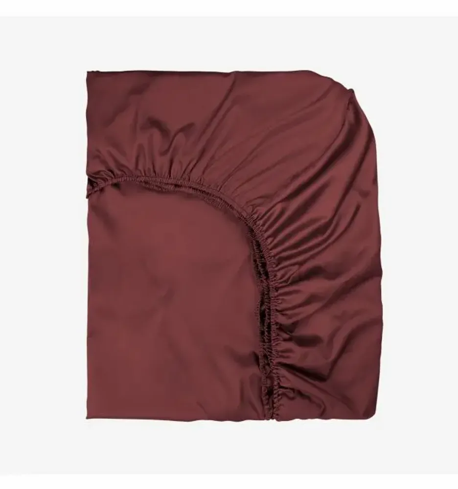 Linge de lit - Drap-housse en satin, 140x200x25, gingembre - DILIOS