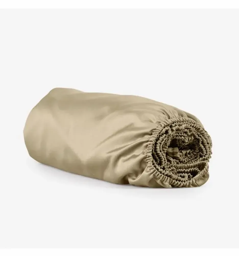 Bed linens - Sateen Fitted Sheet, 180x200x25, Taupe - DILIOS