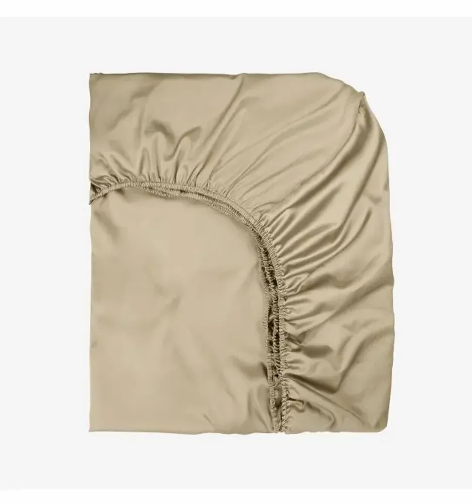 Bed linens - Sateen Fitted Sheet, 180x200x25, Taupe - DILIOS