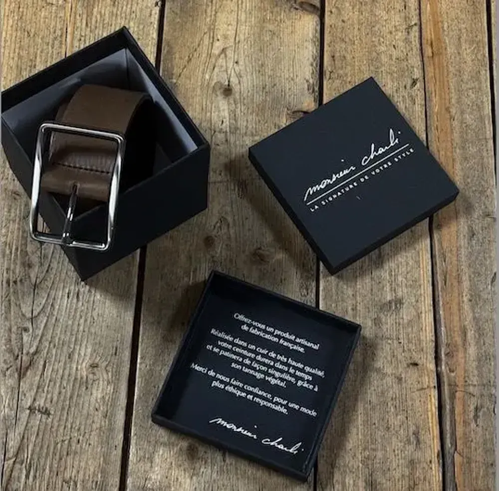 Petite maroquinerie - Coffret de Ceinture en cuir OSVALD taupe - MONSIEUR CHARLI