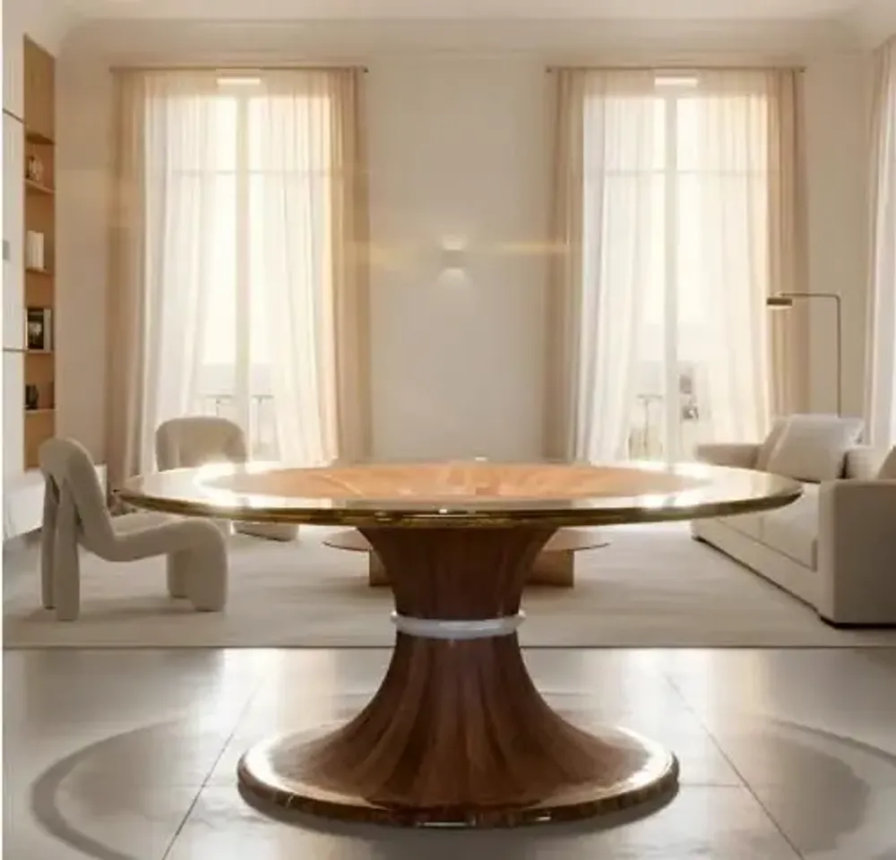 Dining Tables - Tulip table in torn wood and resin - MEUBLES THOURET