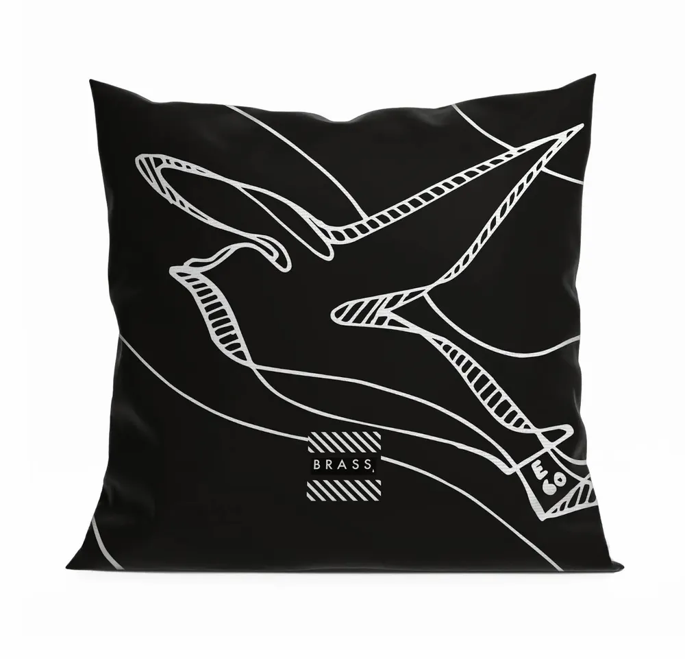Coussins textile - Housse de coussin décoratif Black Colombes  45 x 45 - Design by BRASS - ARTDECORIS