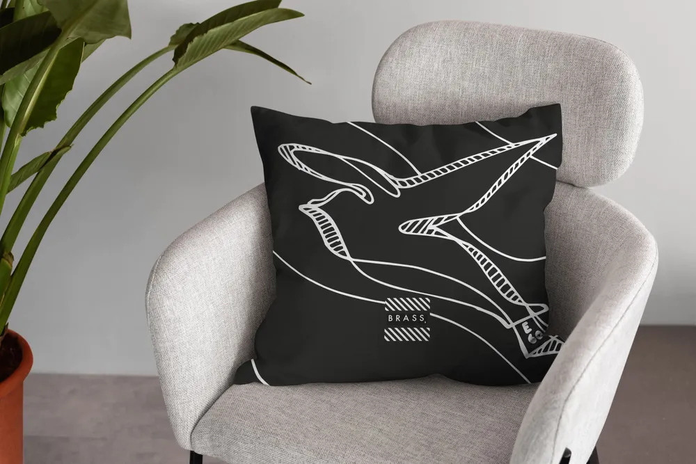 Coussins textile - Housse de coussin décoratif Black Colombes  45 x 45 - Design by BRASS - ARTDECORIS