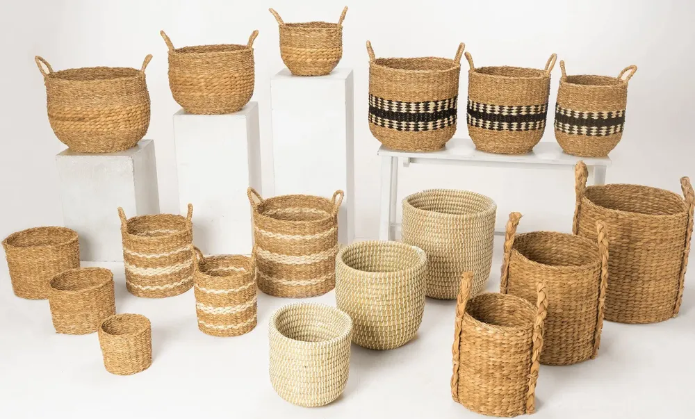 Homewear textile - Collection de paniers en jonc de mer et en jute - ECONEST