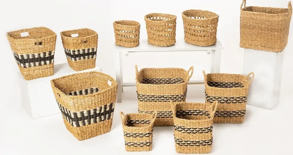 Homewear textile - Collection de paniers en jonc de mer et en jute - ECONEST