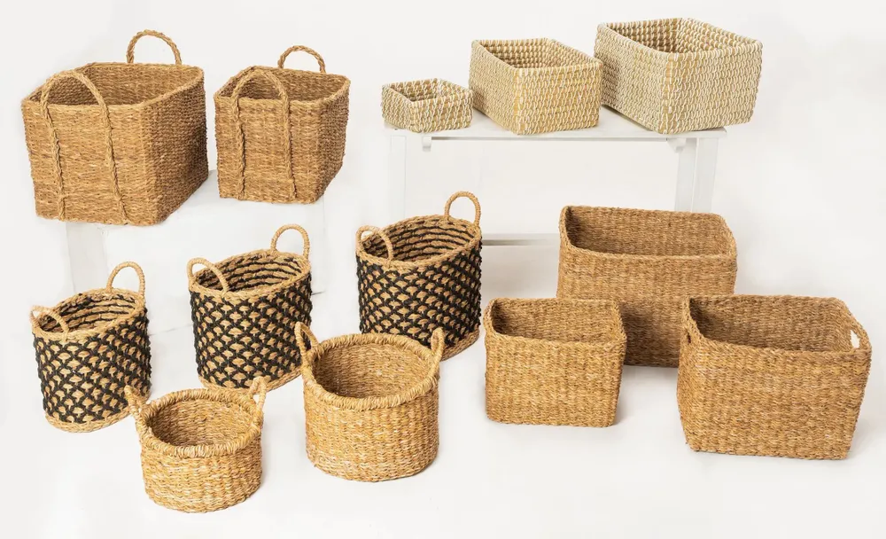 Homewear textile - Collection de paniers en jonc de mer et en jute - ECONEST