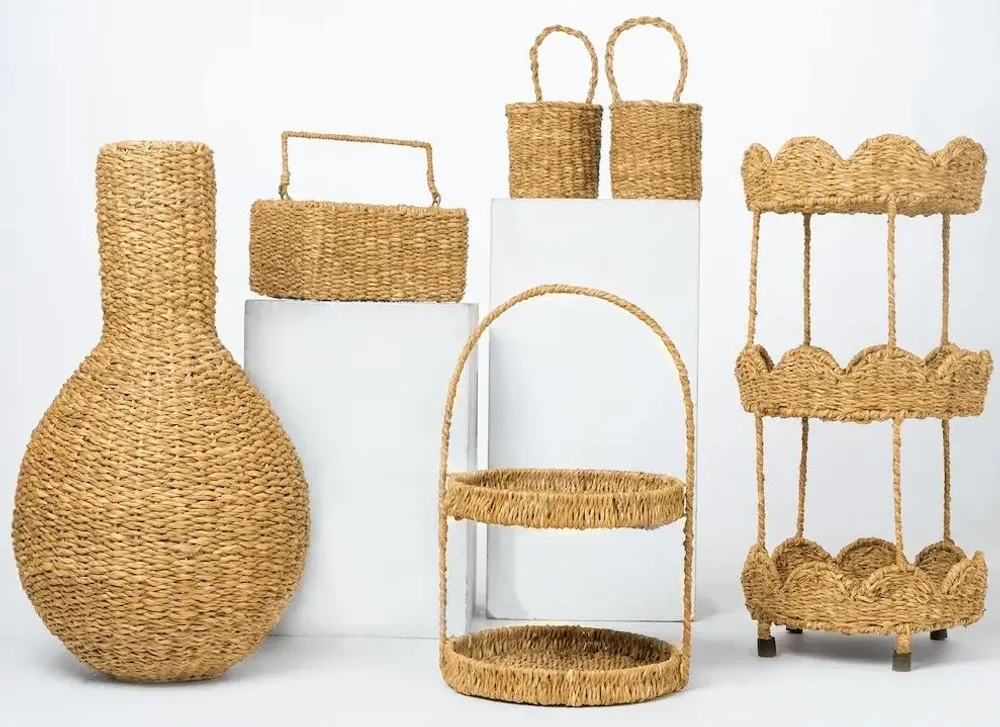 Homewear textile - Collection de paniers en jonc de mer et en jute - ECONEST